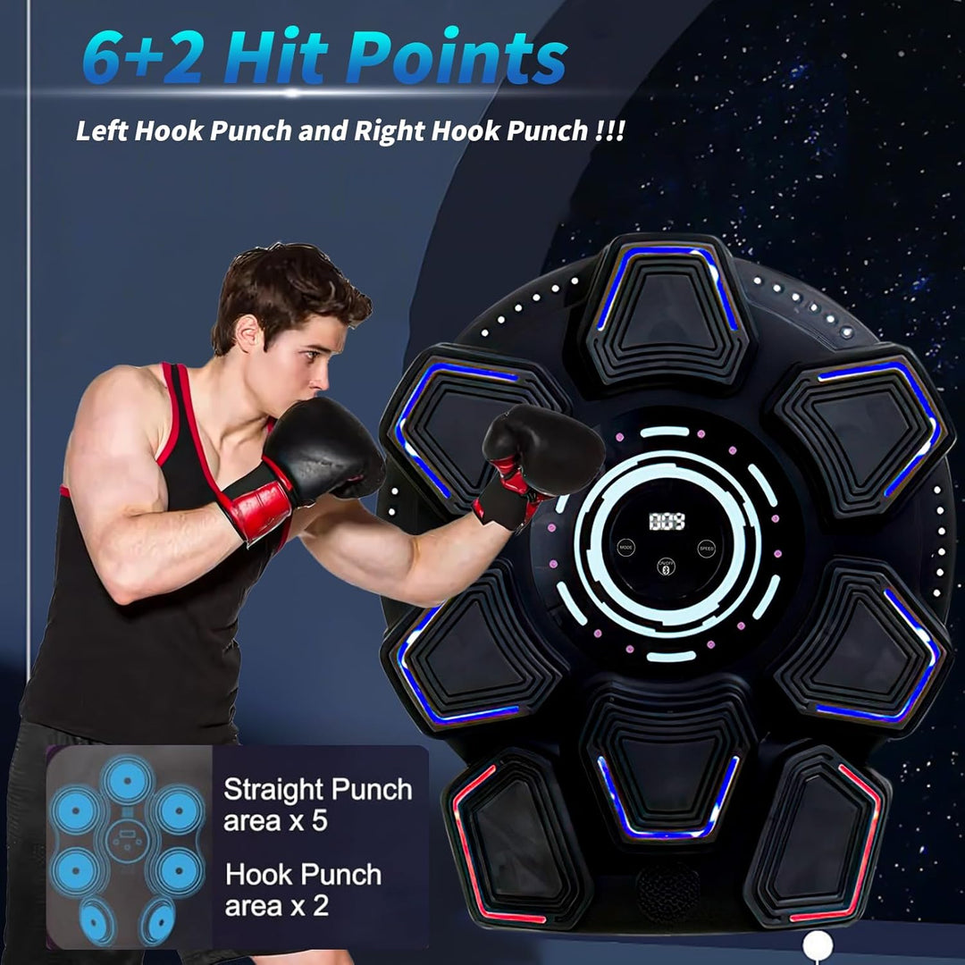 Music Boxing Machine für Erwachsene, Wandmontierte LED Licht Bluetooth Musikboxing Maschine Schwarz-
