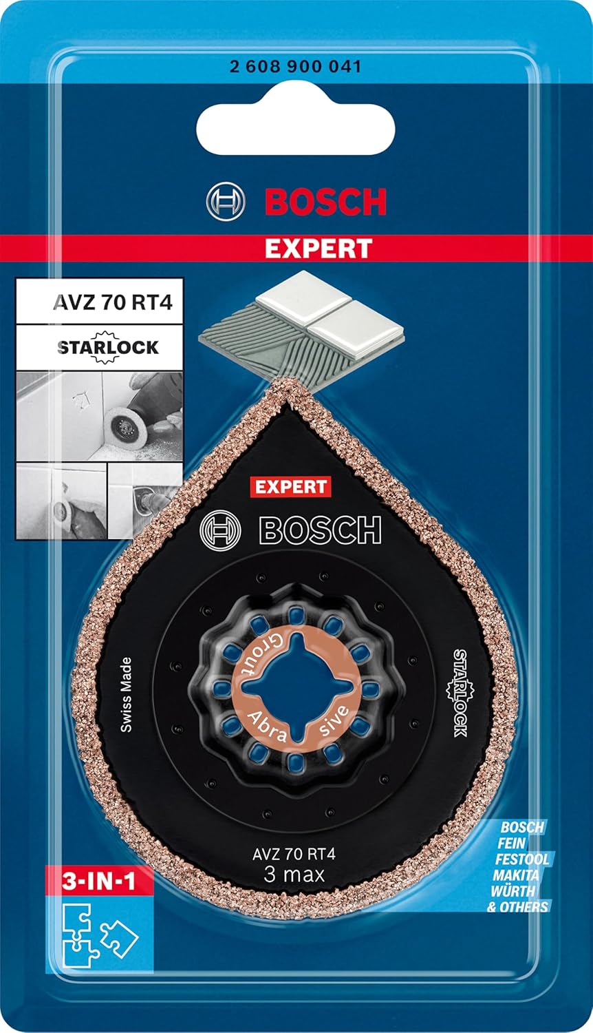 Bosch Professional 1x Schleifplatte Expert 3 max AVZ 70 RT4 (für Mörtel, Ø 70 mm, Zubehör Multifunkt