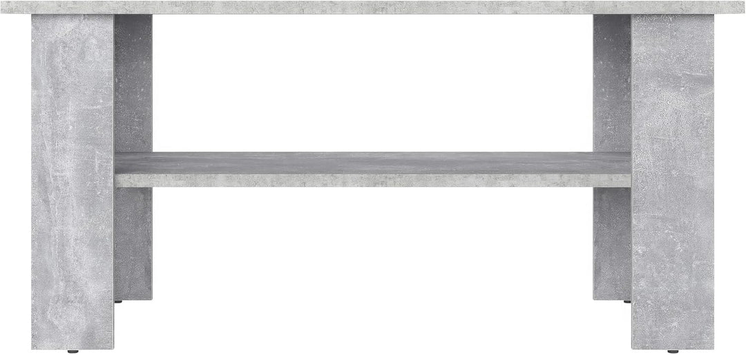 KOMTO Couchtisch Beton Vienna - Wohnzimmertisch Modern Couchtisch Holz 90 x 50 x 43 cm Tisch Wohnzim