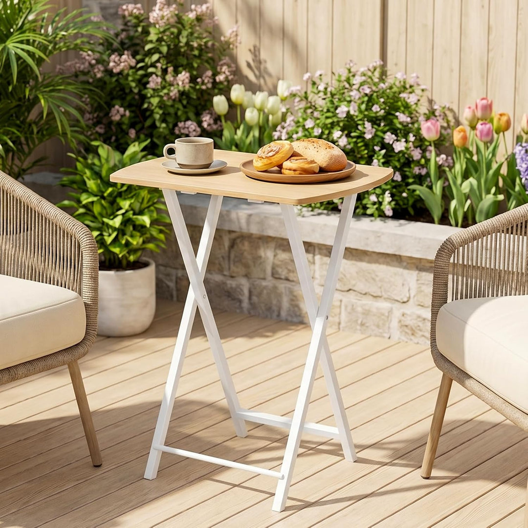 HOOBRO Beistelltisch Klappbar, Kleiner Sofatisch, Tablett Tisch, Kaffeetisch TV Tray im Industriesti