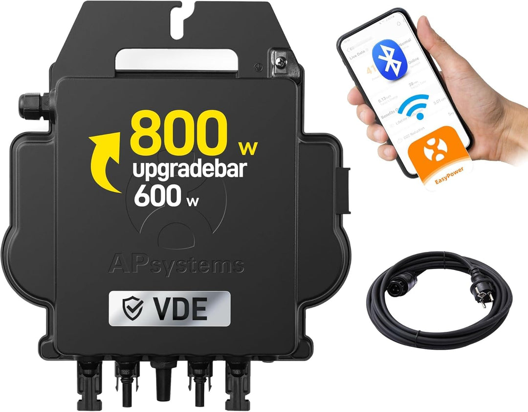 ALLDREI® Wechselrichter EZ1-M, 600W/800W updatefähig, inkl. integrierter WLAN & Bluetooth Überwachun