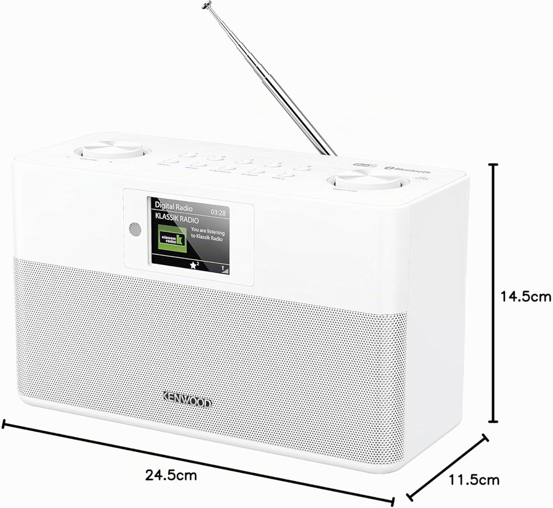 KENWOOD CR-ST80DAB-W Stereo-Kompaktradio (2 x 10 W RMS, Bassreflex Lautsprecher DAB+, UKW, Bluetooth