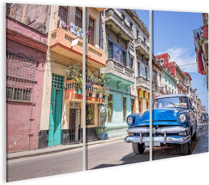 islandburner Bild auf Leinwand Vintage Classic American Car In Havanna Kuba Bilder Wandbilder Poster