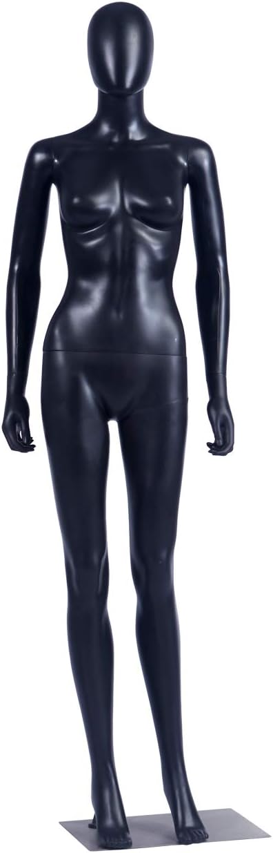 EurotonDisplay FC-7Black schwarz matt abstrakte Schaufensterpuppe mit Metallplatte Egghead ohne Gesi