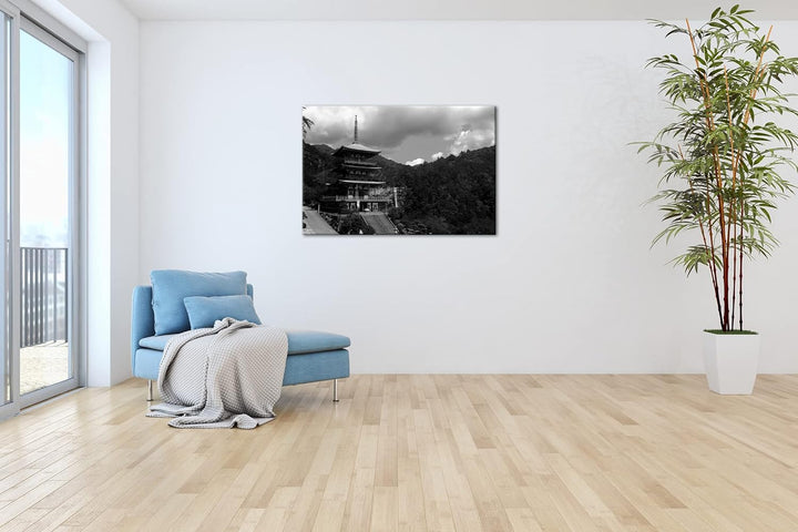 deyoli historische Tempelarchitektur Japans Effekt: Schwarz&Weiss,Format: 80x60 als Leinwandbild, Mo