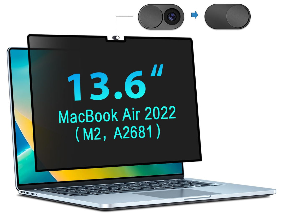 STARY Sichtschutz für MacBook Air 13,6 Zoll (2022-2024), M2/M3 Chips, Nano-Kleber Abnehmbarer Blicks
