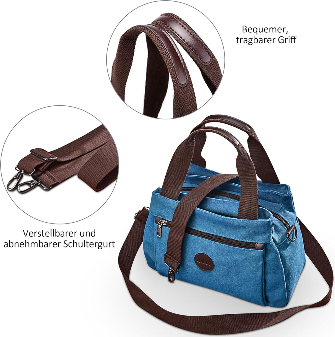 DORRISO Mode Umhängetasche Damen Canvas Handtasche Reise Schultertasche Casual Multifunktionale Umhä