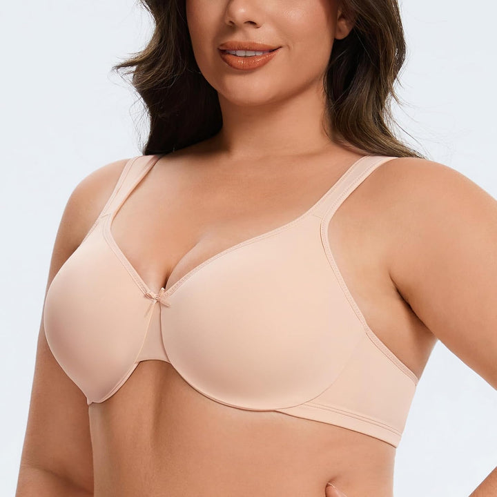 MELENECA Damen-Minimizer-BH in Übergrösse, vollständig bedeckend, nahtlos, Nicht gepolstert 95D Beig