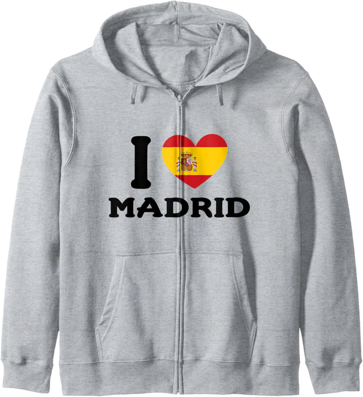 I Love Madrid Spanische Herzflagge Kapuzenjacke