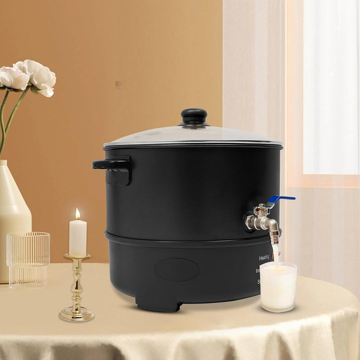 8L Elektrischer Wachsschmelztopf, 1000W Tisch Wachsschmelzer | Stufenlose Temperaturregelung von 30–