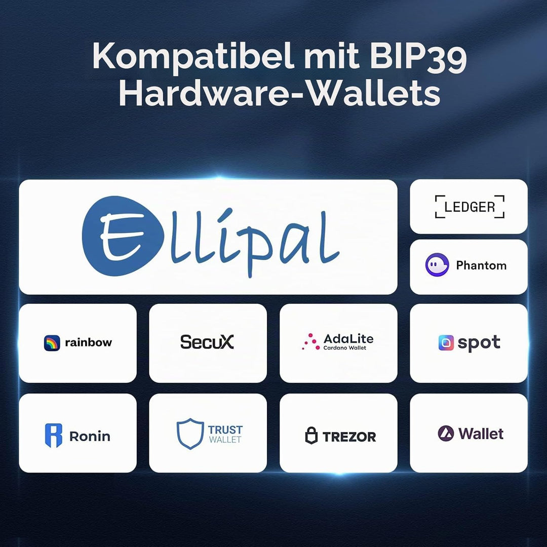 ELLIPAL Krypto-Seed-Phrase-Aufbewahrung, 316 Edelstahl Mit Schloss, 24 Wörter Backup, Kompatibel Mit