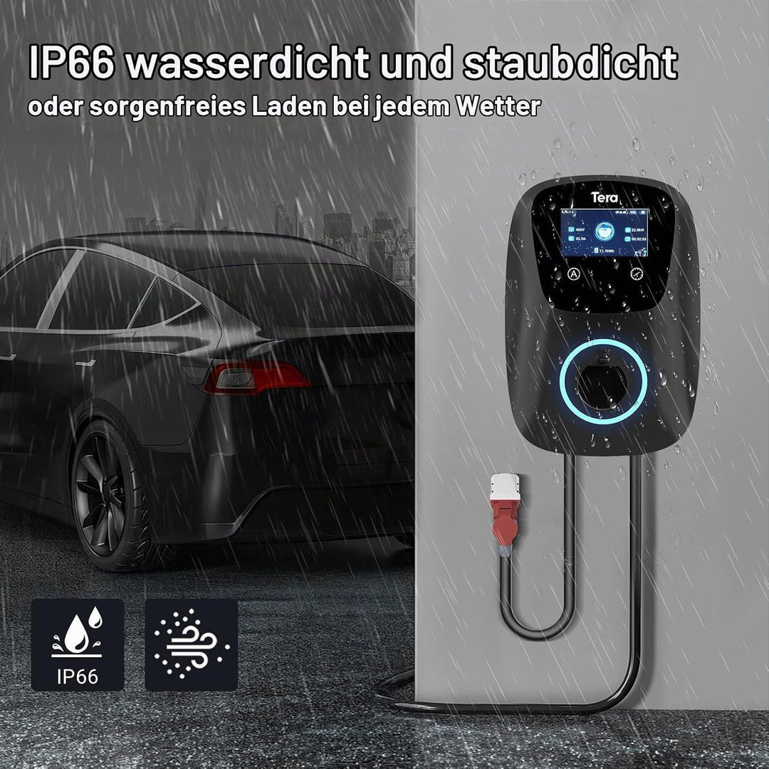 Tera EV Ladegerät Smart APP mit 32A Typ 2 22kW oder 11kW Heim Ladestation 400V CE &amp; TÜV Wallbox 7m L