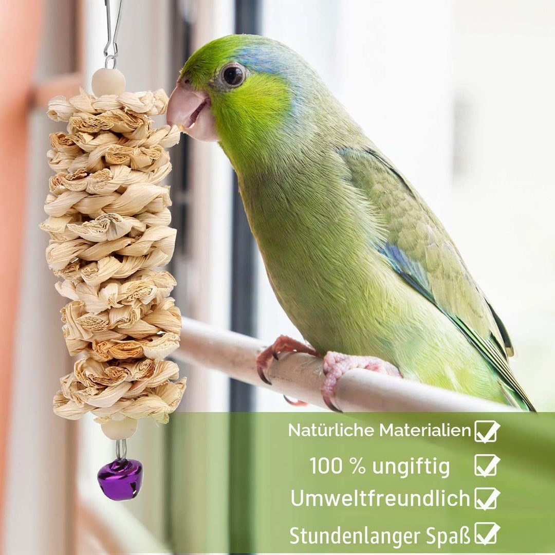 Vegena Vogelspielzeug, 8er Set Vögel Holzleiter Spielzeug mit Landeplatz Vogelkäfig Zubehör für Well