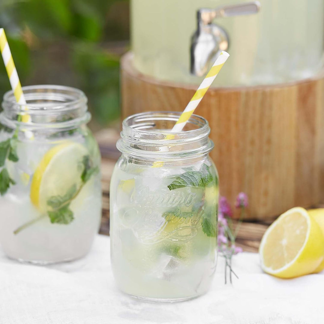 SPRINGLANE Glas Getränkespender 5 L Greta mit Edelstahl-Zapfhahn & Ständer aus Eichenholz, Limonaden
