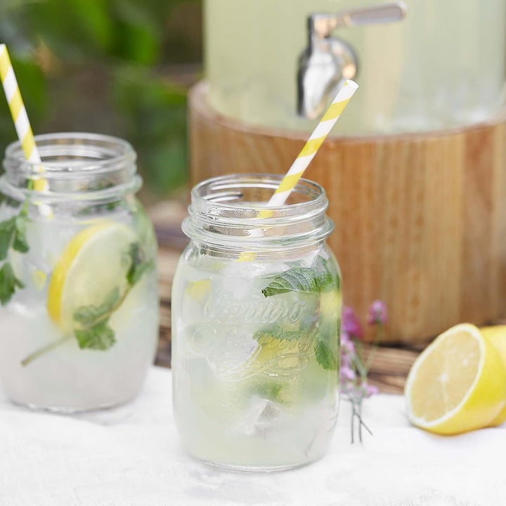 SPRINGLANE Glas Getränkespender 5 L Greta mit Edelstahl-Zapfhahn & Ständer aus Eichenholz, Limonaden