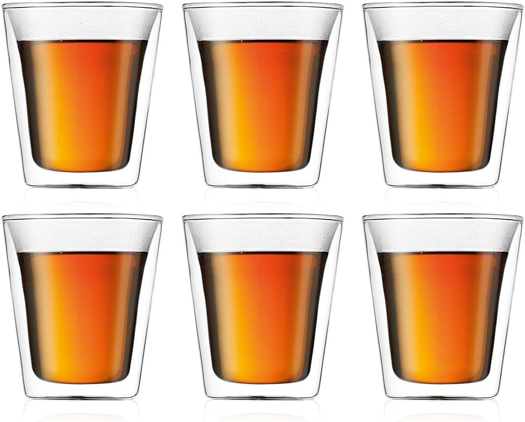 Bodum CANTEEN Gläser-Set (Doppelwandig, 0,2 liters) transparent 0,2 L - 6 Stück, 0,2 L - 6 Stück