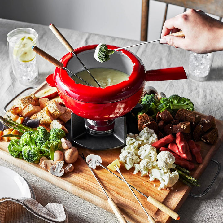 ZWILLING 1003156 Cast Iron Fondue-Set, Gusseisen, Rot/Ausflug, einfarbig (Getaway Solids)