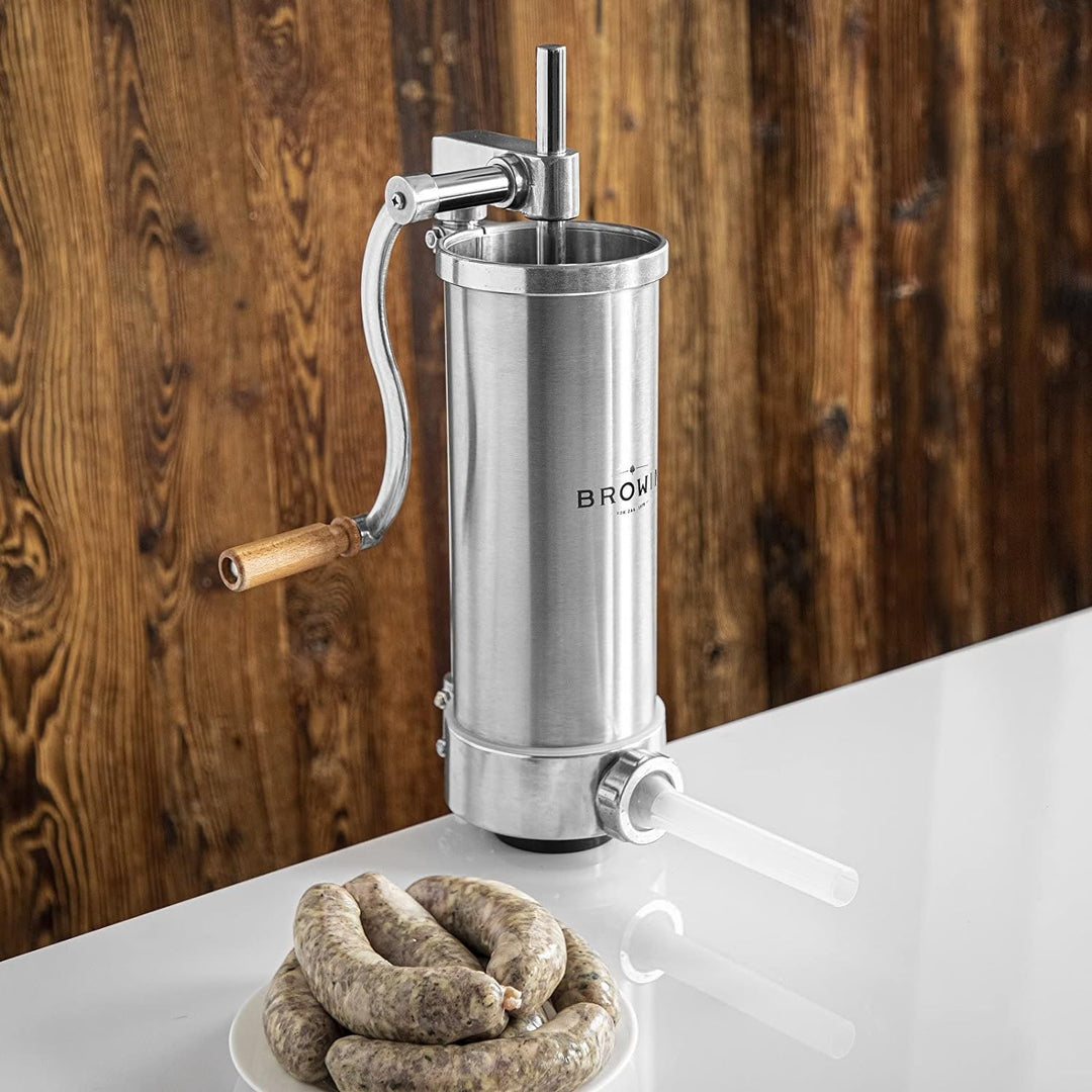 BROWIN® Manuell Wurstfüller aus Edelstahl 311002 | 3 kg vertikale Wurstmaschine | Wurstfüllmaschine