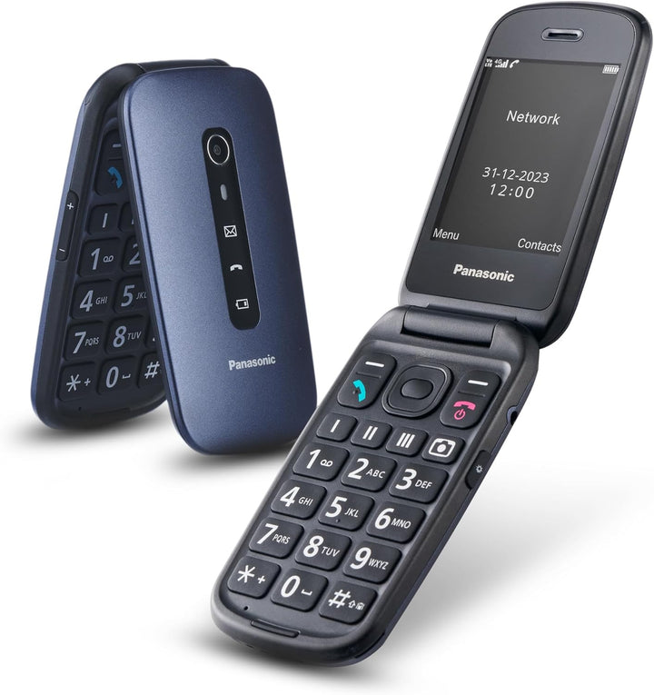 Panasonic KX-TU550EXC 4G Essentials Clamshell Handy für Senioren, 1,2 MP Kamera, Seniorentelefon mit