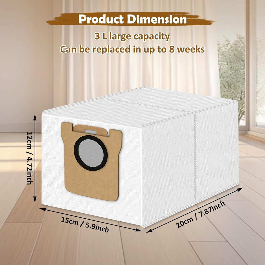12 Stück Staubsaugerbeutel für Xiaomi X10+/X20+/Pro/Max/5/5 Pro für Dreame L20/L10s/L10/L10s Pro/L50