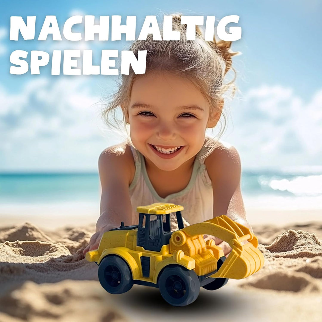 BIOPLAY® Bagger Spielzeug ab 2 Jahre | Bio Kunststoff | Bewegliche Baggerschaufel | Nachhaltiges Spi