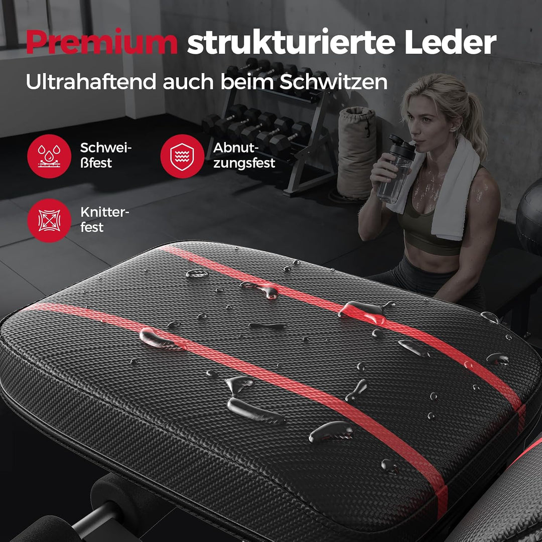 FLYBIRD Verstellbare Hantelbank, 300 kg Tragfähigkeit, Professionelle Multifunktionale Trainingsbank