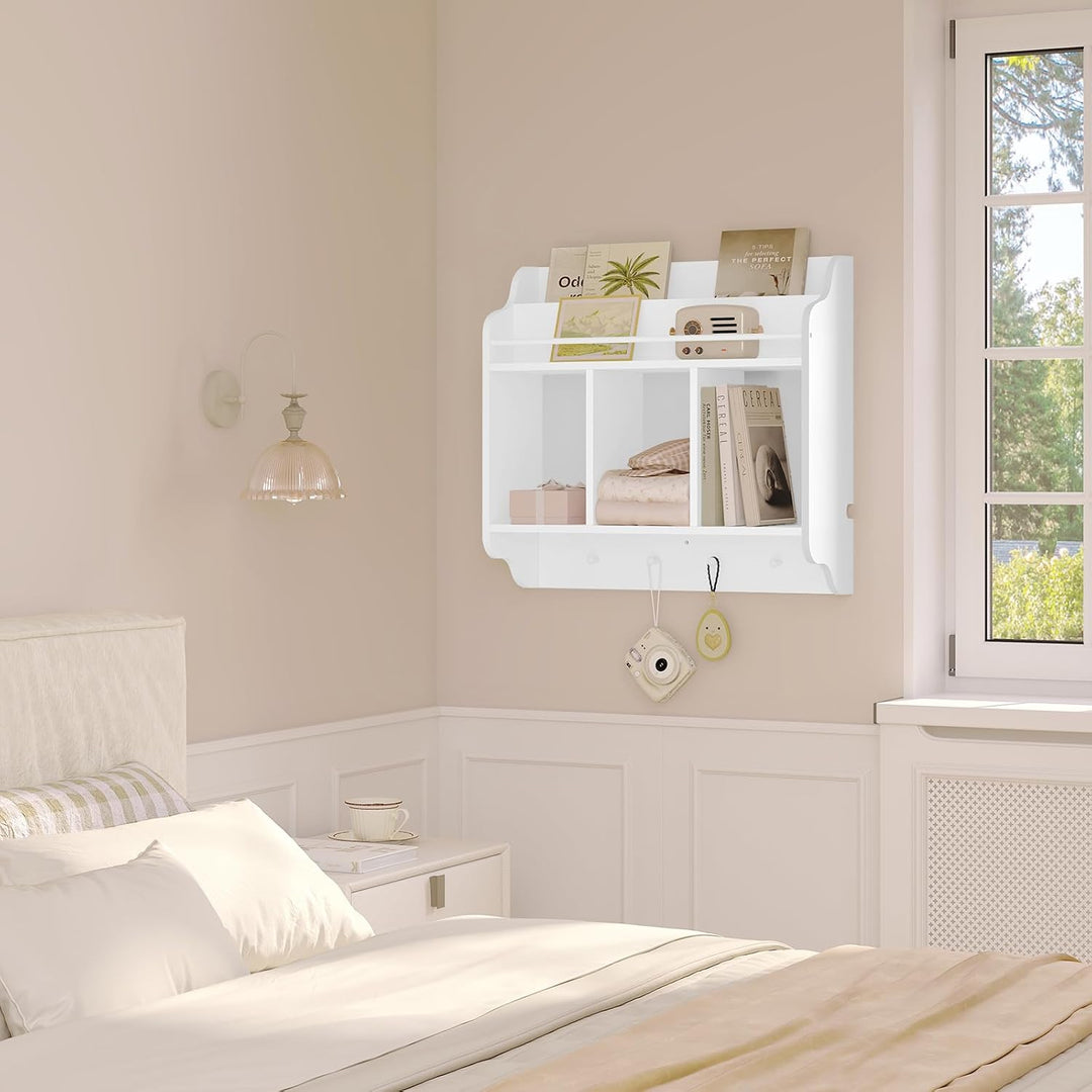WOLTU Bücherregal Kinder, Wandregal Schweberegal Hängeregal Kinderzimmer, schwebendes Regal für Ster