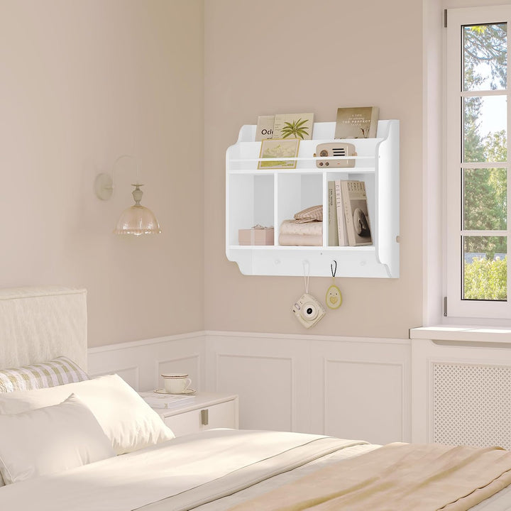 WOLTU Bücherregal Kinder, Wandregal Schweberegal Hängeregal Kinderzimmer, schwebendes Regal für Ster