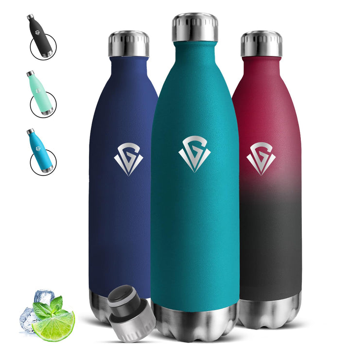 Thermo Trinkflasche 1l, Thermosflasche, BPA-Frei, Trinkflasche Auslaufsicher, Doppelwandige Vakuumis