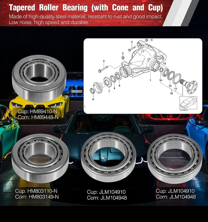 Typ 210 Differential Lager-Reparatursatz passend für BMW M3, M5, E36, E46, E28, E34, E39, E24, E23,