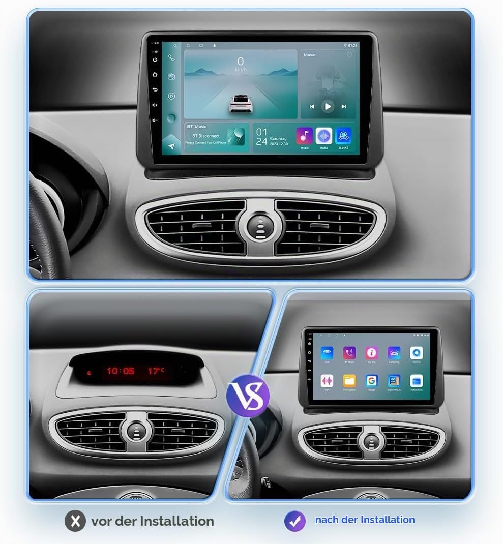 EU Stock Android 13 9-Zoll-Autoradio für Renault Clio 3 2005-2014 4-Kern 2GB &amp; 64GB Speicher, unters