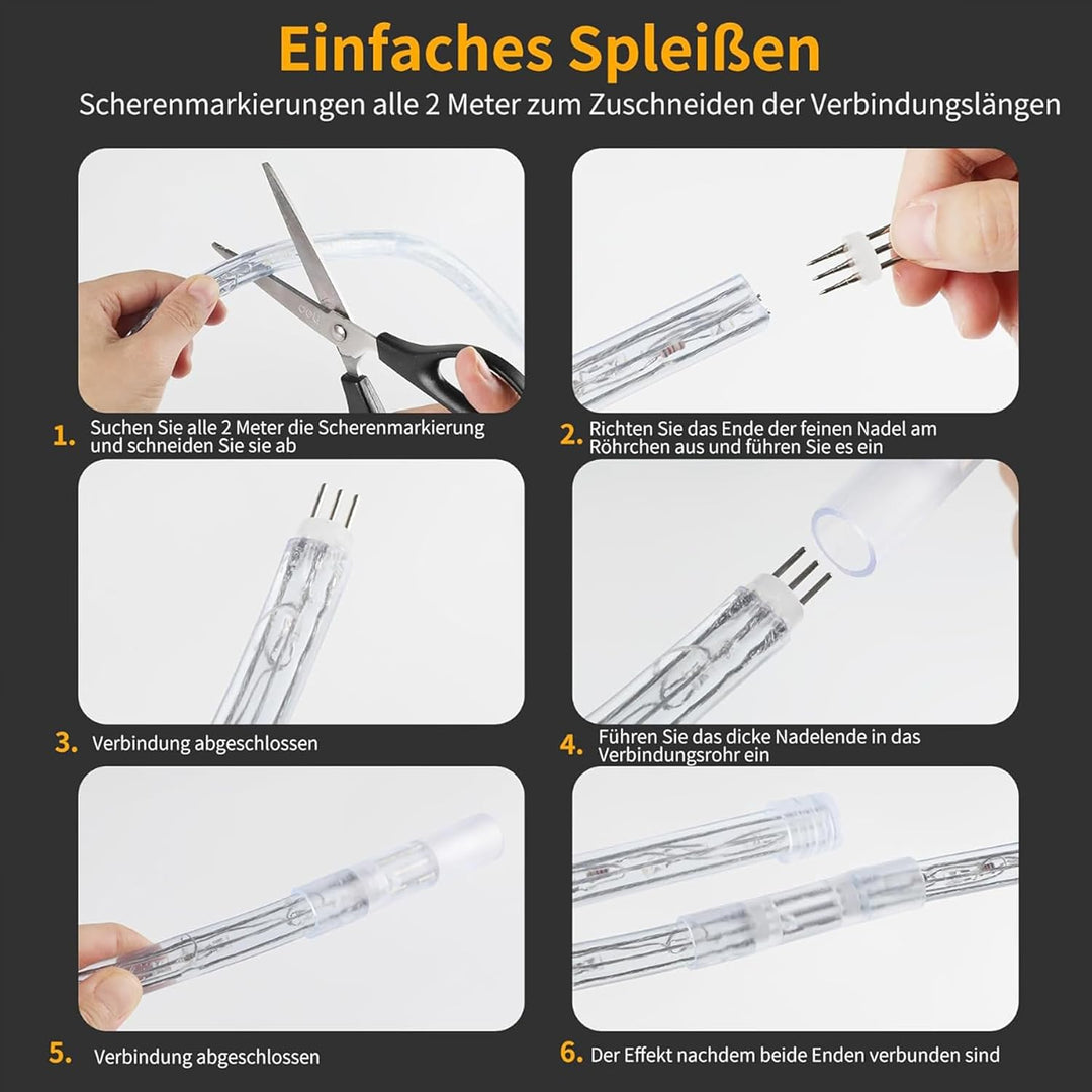 kefflum 14M LED Lichtschlauch,led schlauch, Lichterkette Licht Leiste 36LEDs/M Schlauch für Innen un