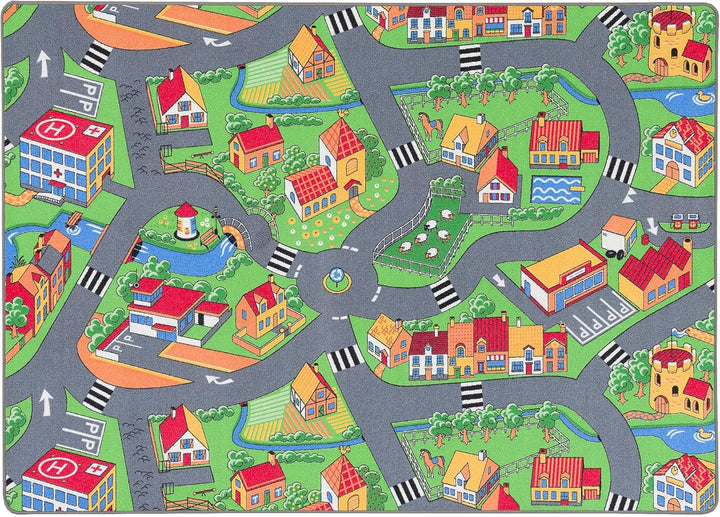 Pergamon Strassenteppich Beidseitig Kinder Spielteppiche für Kinderzimmer und Spielzimmer 200x300 cm