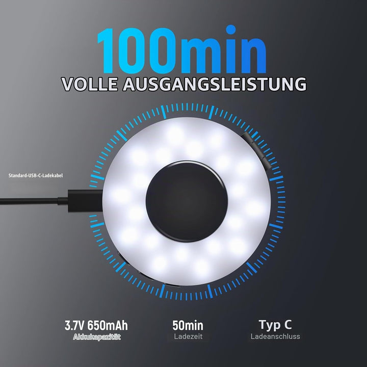 NEEWER Entry Level Version Magnetische Selfie Licht kompatibel mit iPhone MagSafe, 4 Modus CRI95+ 91