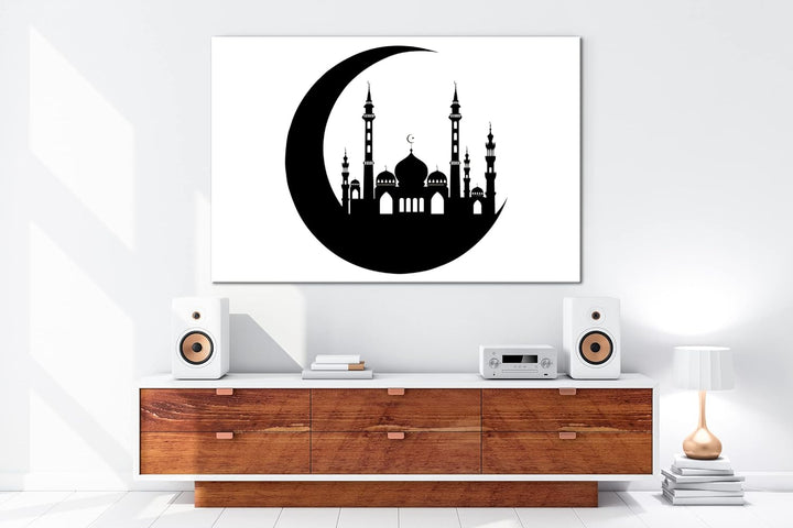 deyoli Silhouette Masjid Moschee Format: 80x60 Effekt: Sepia als Leinwandbild, Motiv fertig gerahmt