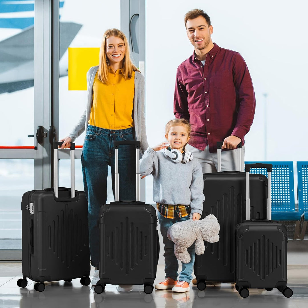 LALAHO Kofferset 4 teilig Hartschale, Reisekoffer mit Rollen Gross, Koffer Set 4 Stück aus ABS, Hand