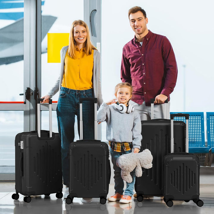LALAHO Kofferset 4 teilig Hartschale, Reisekoffer mit Rollen Gross, Koffer Set 4 Stück aus ABS, Hand