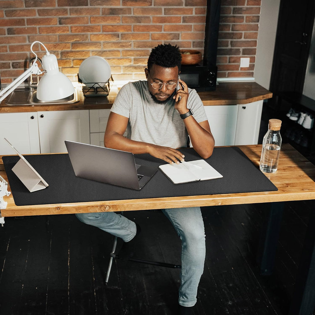 Cacoy PU-Leder Schreibtischunterlage, 120x40cm Gross Gaming Mauspad, wasserdichte Multifunktions Bür