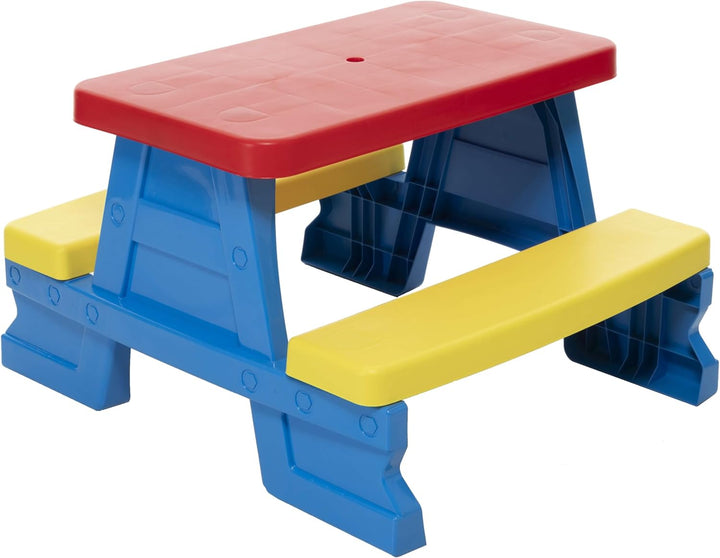 Kinder Sitzgruppe Picknick Sitzgarnitur Outdoor Bank Tisch Kombi blau, Blau