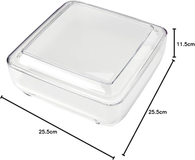 Guzzini - Gocce, Quadratische Käseglocke - Transparent, 25,5 x 25,5 x h11,5 cm - 27000000