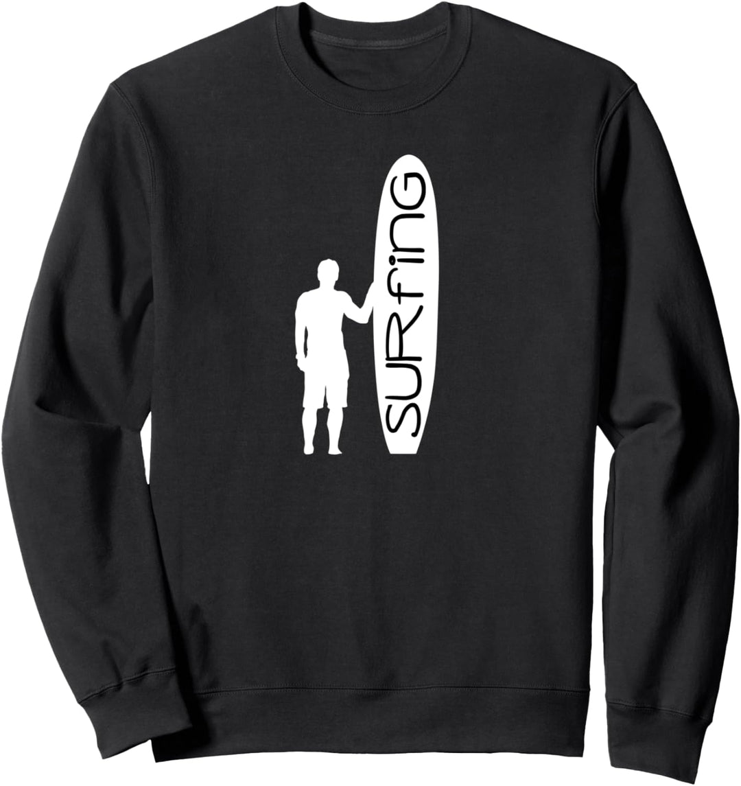 Surfer with Surfboard Surfing Sweatshirt