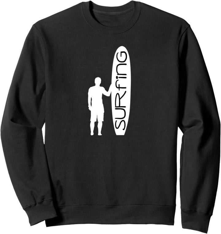 Surfer with Surfboard Surfing Sweatshirt