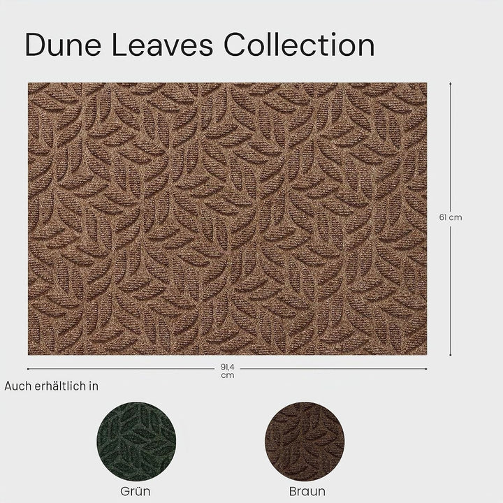 DUNE Leaves Taupe 60x90cm, innen und aussen, waschbar 60x90cm Leaves Taupe Beige, 60x90cm Leaves Tau
