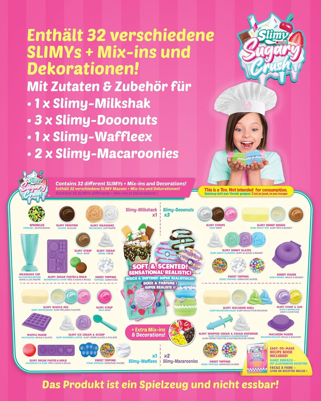 Slimy Sugary Crush - Super Creator's Set, Slime und Knete Kreativ-Set, Backspiel zum selber Mischen,
