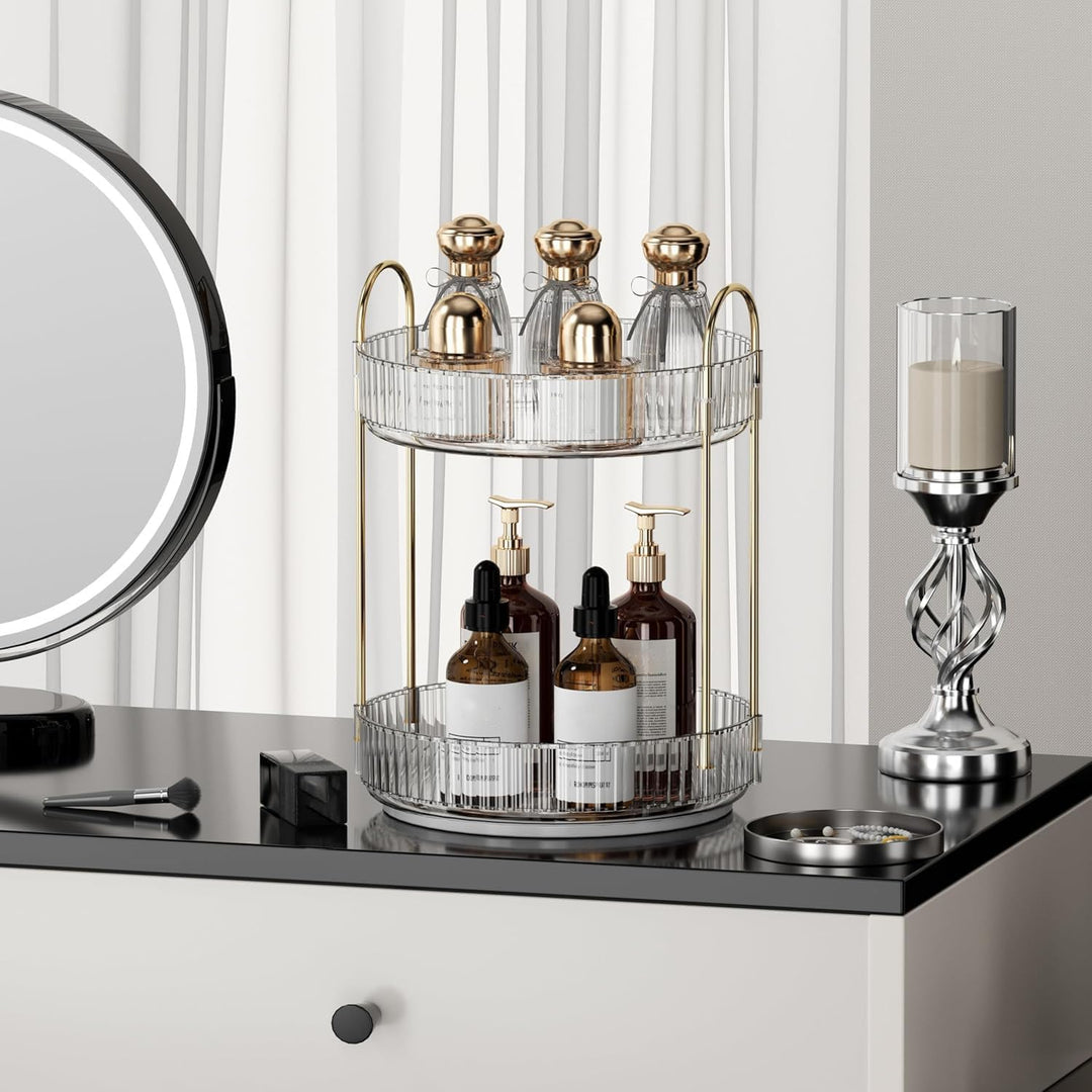 Make Up Organizer, 360° Drehbar Grosse Kapazität Kosmetik Organizer, Multifunktionaler Kosmetik Aufb