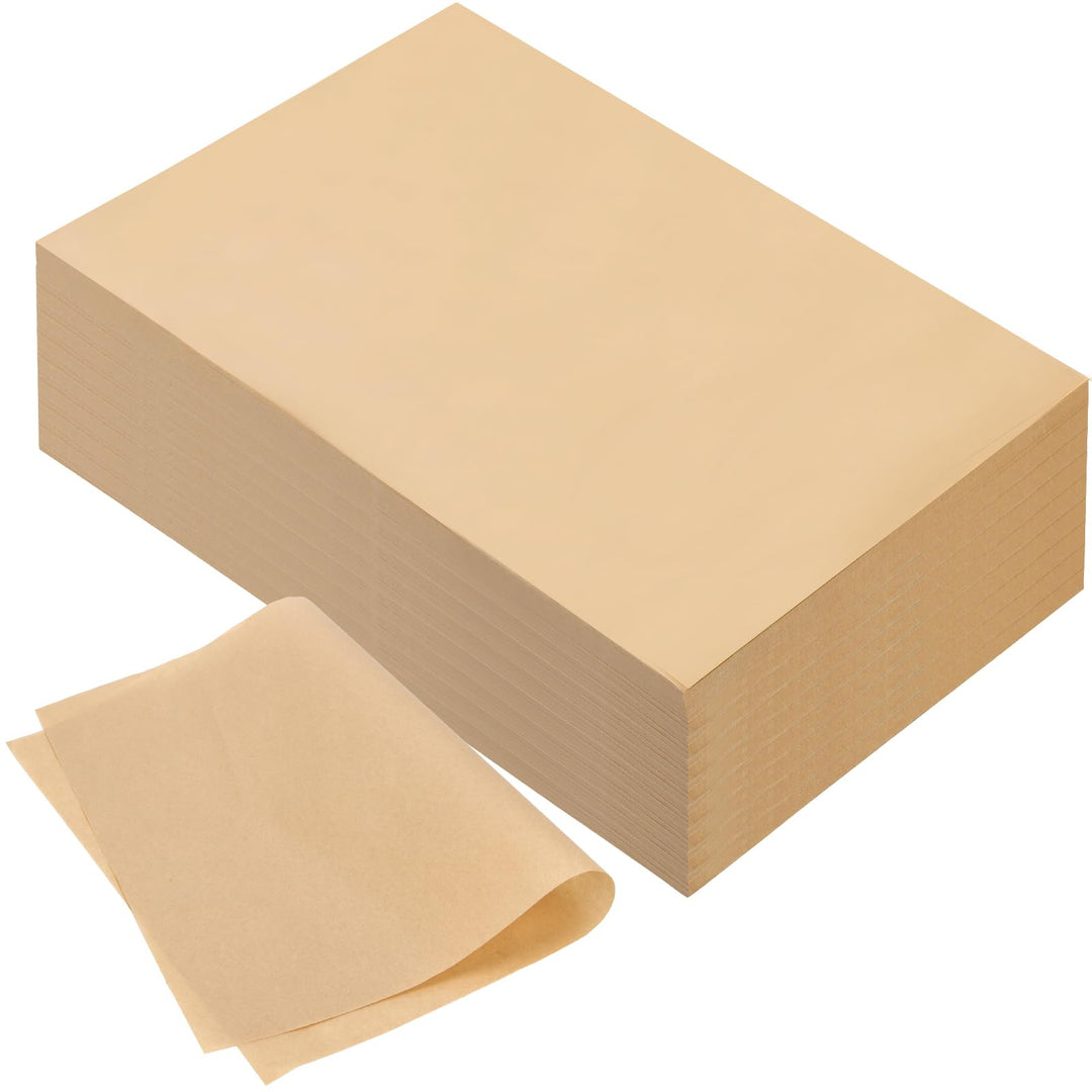 400 Blatt Backpapier Zuschnitte 30 x 20cm, Braun Pergament Papier Fettdicht Backpapier, Pergamentpap