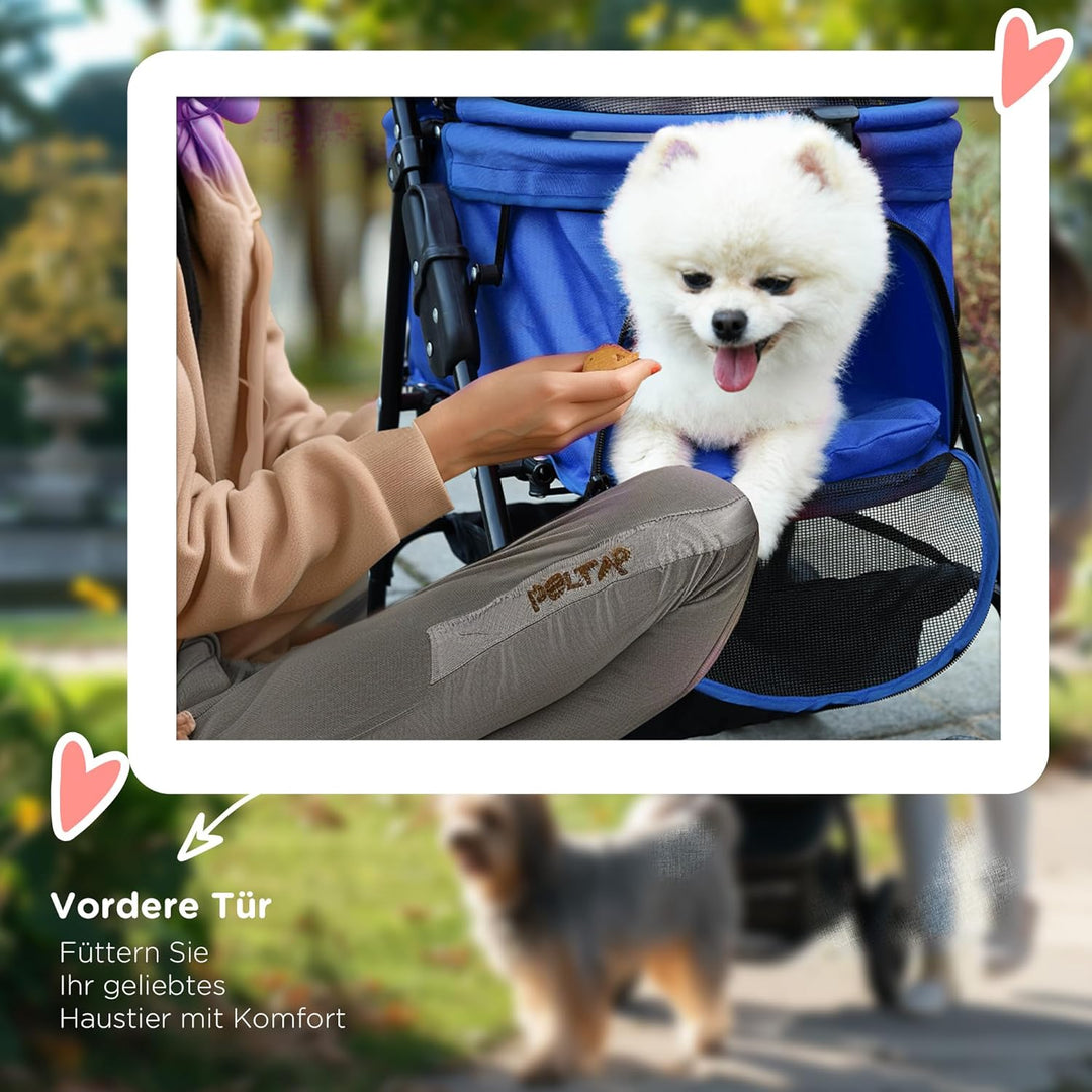 PawHut Hundewagen Hundebuggy mit Klappfunktion Pet Stroller für kleine Hunde und Katzen Haustierwage