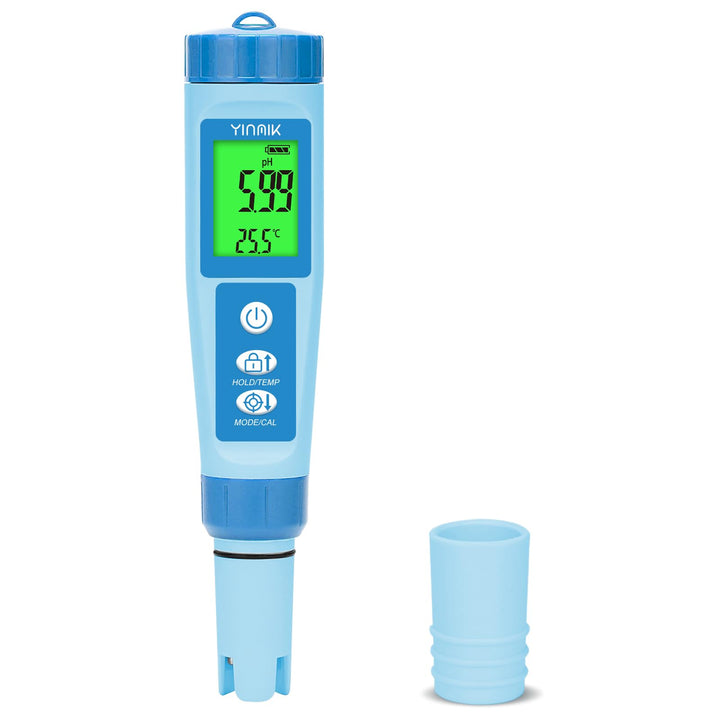 pH Messgerät Wasser, pH EC Messgerät Grow, TDS-Tester für Trinkwasser, YINMIK pH EC Messgerät für Hy