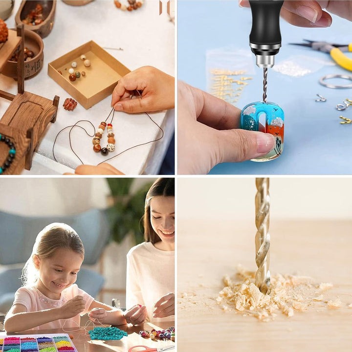 Handbohrer Elektrisch, Vankarr 3-Gang DIY Bohrer Wiederaufladbare Bohrmaschine mit 10 Bohrer, für Mo