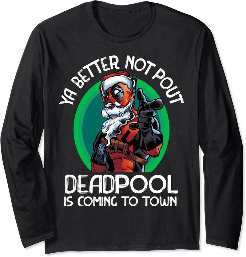 Marvel Deadpool Is Coming To Town Weihnachten Langarmshirt